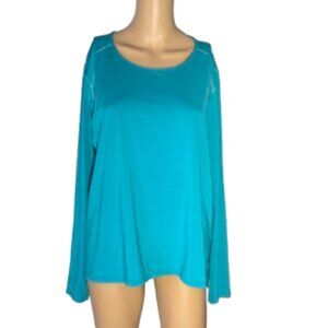 Patagonia Long Sleeve Polyester and Spandex T-Shirt 45625 Teal Women's XLarge